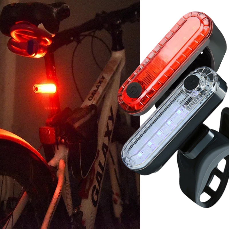 Bicycle Helmet - Bike Rear Tail Light USB Rechargeable