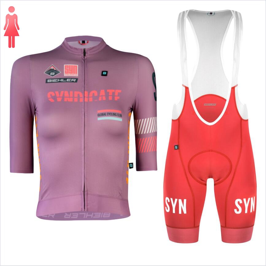 Cycling Gear Women Sale - SYN Purple short sleeve Jersey and