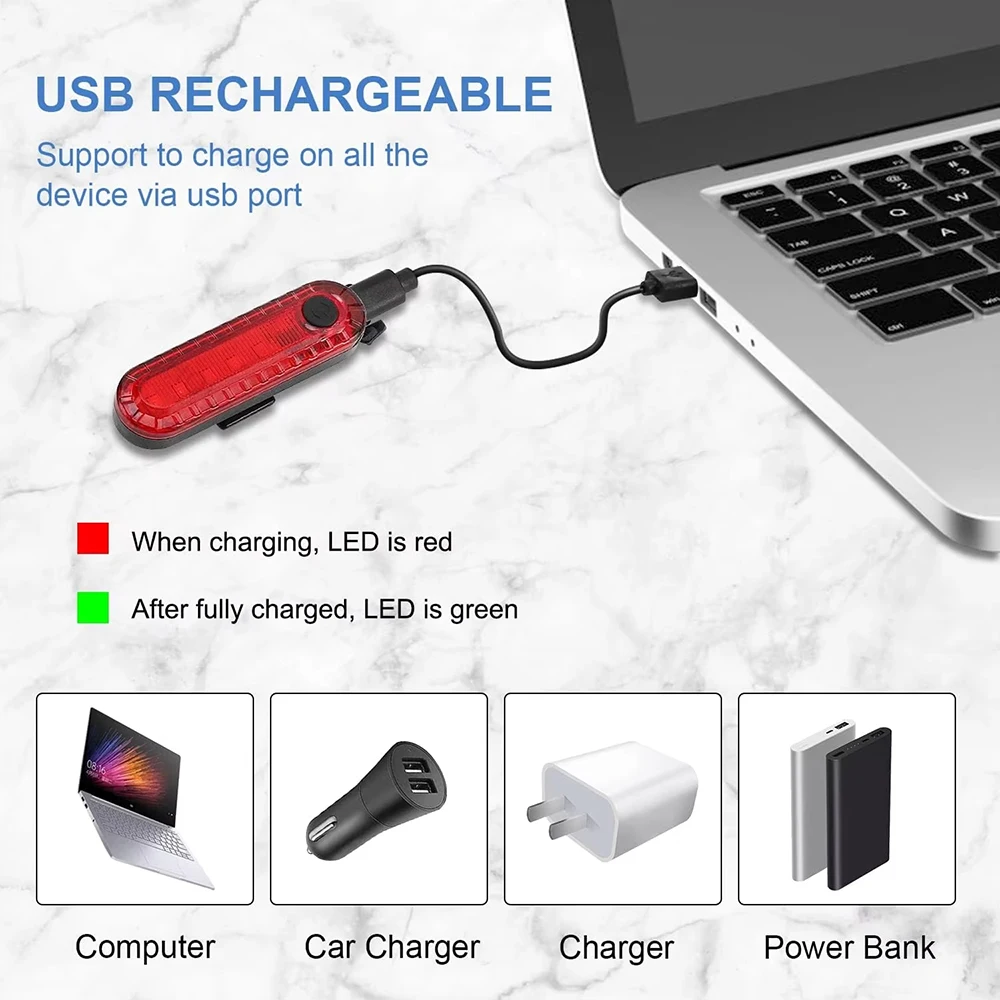 Bike Rear Tail Light USB Recha - Bicycle Helmet 评论和价格