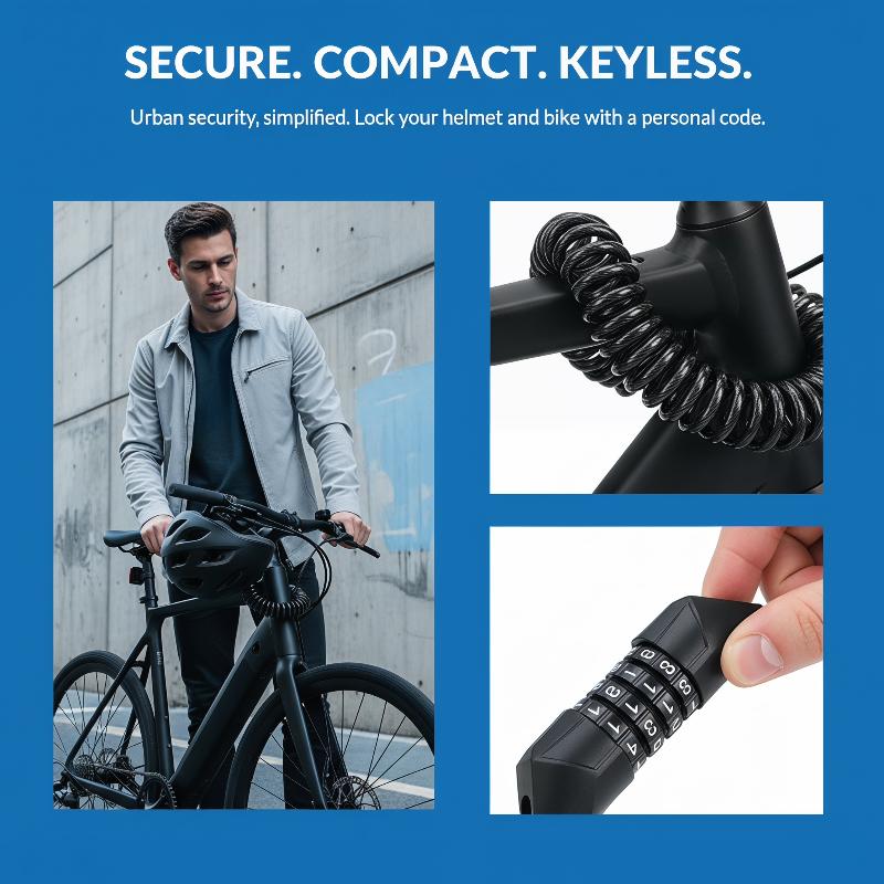 Motorcycle Helmet Lock Cable 4 - Bicycle Helmet 评论和价格